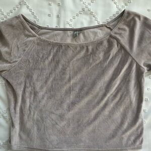 ASOS velvet off shoulder top